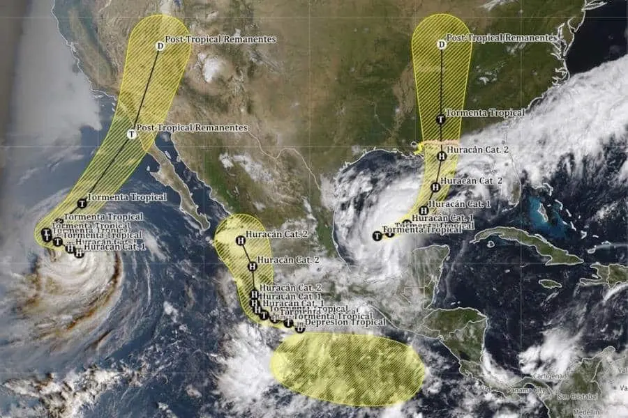 Alerta Conagua por los ciclones Isaías, Simón y Rachel Alerta Conagua por los ciclones Isaías, Simón y Rachel