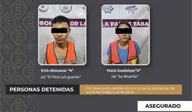 Capturan a 2 en Centro presuntamente relacionados con la colocaci&oacute;n de cartulinas de amenaza