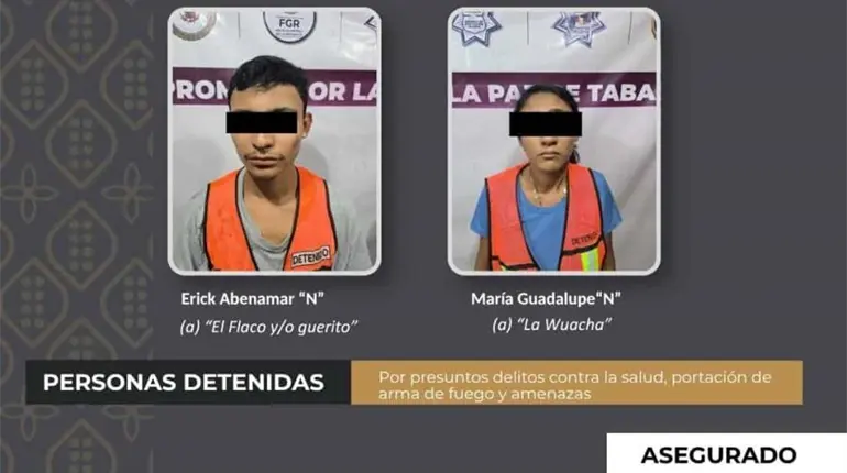 Detienen a 2 en Centro presuntamente relacionados con la colocaci&oacute;n de cartulinas de amenaza