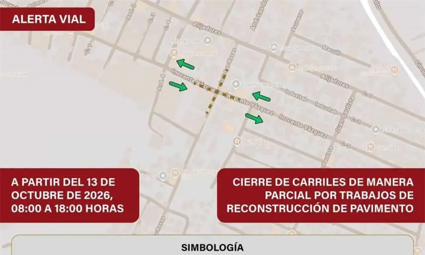 Anuncia Centro cierre parcial de carriles en la colonia José María Pino Suárez por trabajos de pavimentación