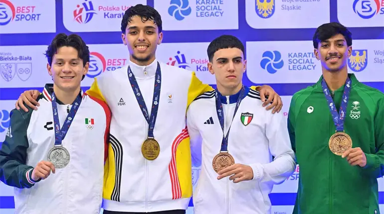 El mexicano Daniel Cruz gana plata en el Mundial de Karate sub 21 en Polonia