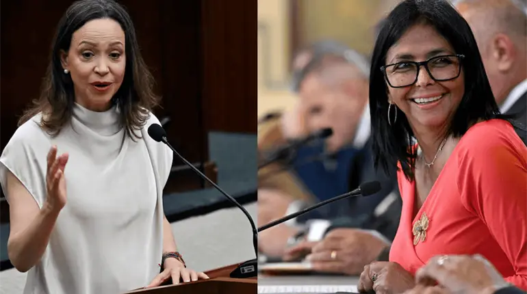 Ser&iacute;a interesante, responde Trump sobre posible contienda electoral en Venezuela entre Delcy Rodr&iacute;guez y Corina Machado