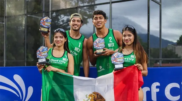 M&eacute;xico conquista el oro en el Tour Continental Norceca sub 23 en El Salvador en Voleibol de Playa Varonil
