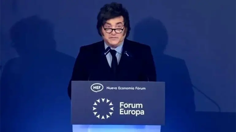 Milei llama en Madrid "impresentable dictador" al presidente del Gobierno de Espa&ntilde;a, Pedro S&aacute;nchez