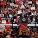 Trump minimiza protestas en su contra durante mitin y acusa que los manifestantes son pagados