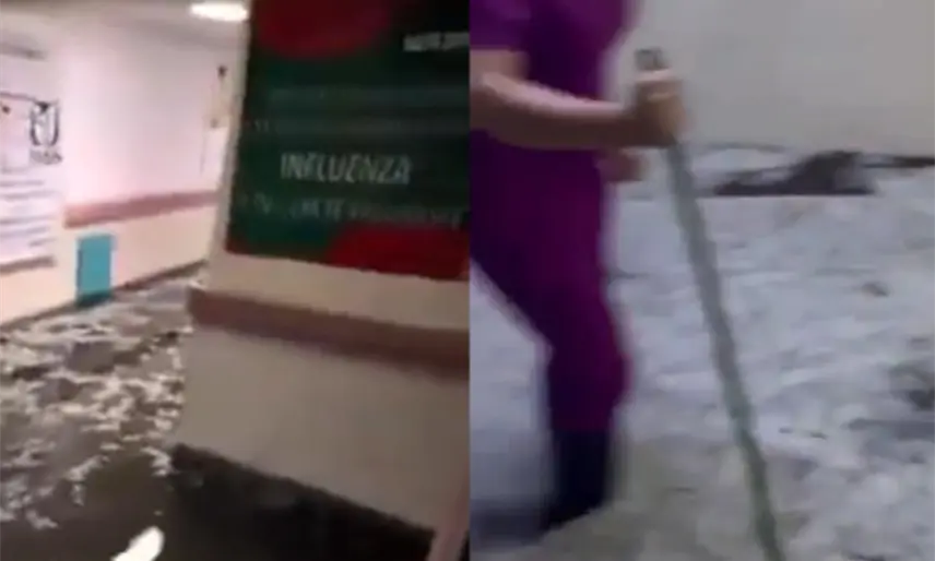 Granizada causa inundación en hospital del IMSS en Ciudad Juárez