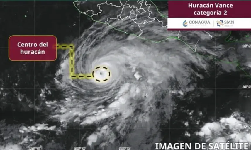 Huracán "Vance" se intensifica a categoría 2