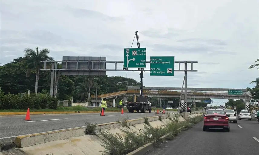 Señalética en acceso de Cárdenas a Villahermosa también serán colocada en Macuspana, Frontera y Teapa: Canacar
