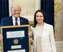Espero que est&eacute; a salvo: Trump tras regreso a Venezuela de Mar&iacute;a Corina Machado