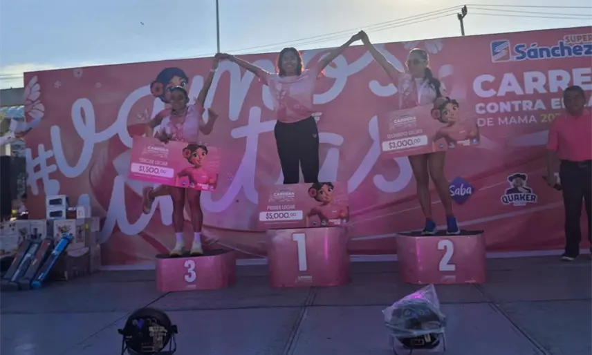 Por segundo año consecutivo, Belem Valdez gana la Carrera Atlética Contra el Cáncer de Mamá de la Súper Sánchez