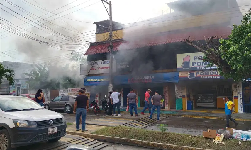 Se registra incendio en taquería de Cunduacán