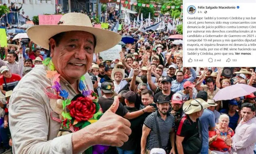 Exige Félix Salgado cárcel para Guadalupe Taddei y Lorenzo Córdova