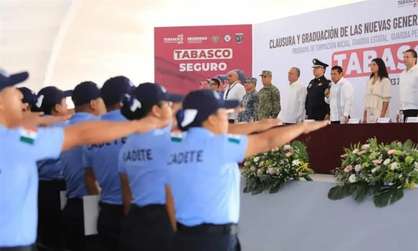Dan la bienvenida a la FIRT Olmeca a 238 graduados del programa de formación inicial de seguridad