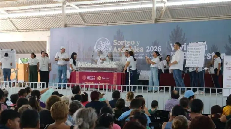 Realizan sorteos de Viviendas del Bienestar en Centro, Centla y C&aacute;rdenas